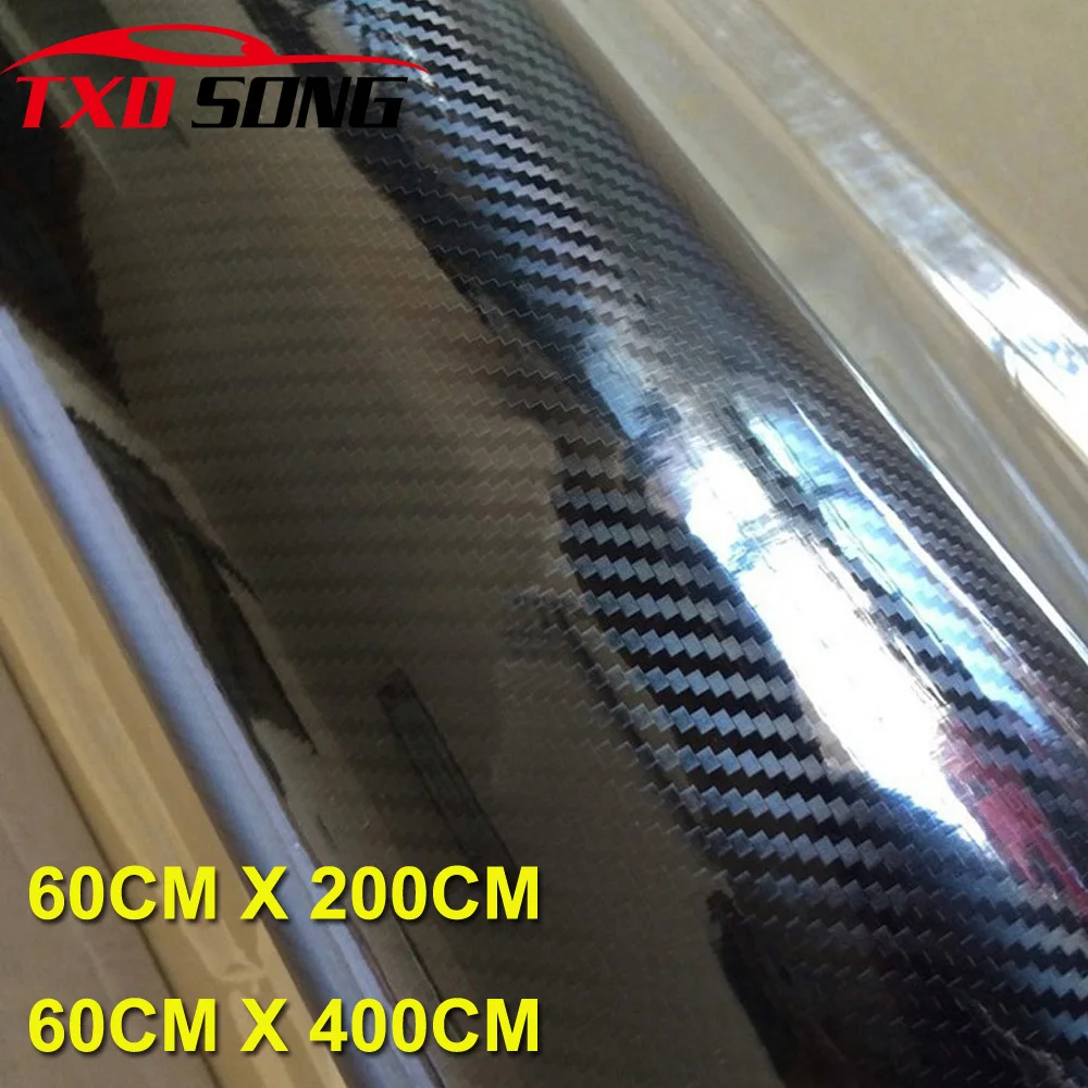 60cm*200cm/roll Super Quality Ultra Gloss 5d Carbon Fiber Vinyl Wrap 4d