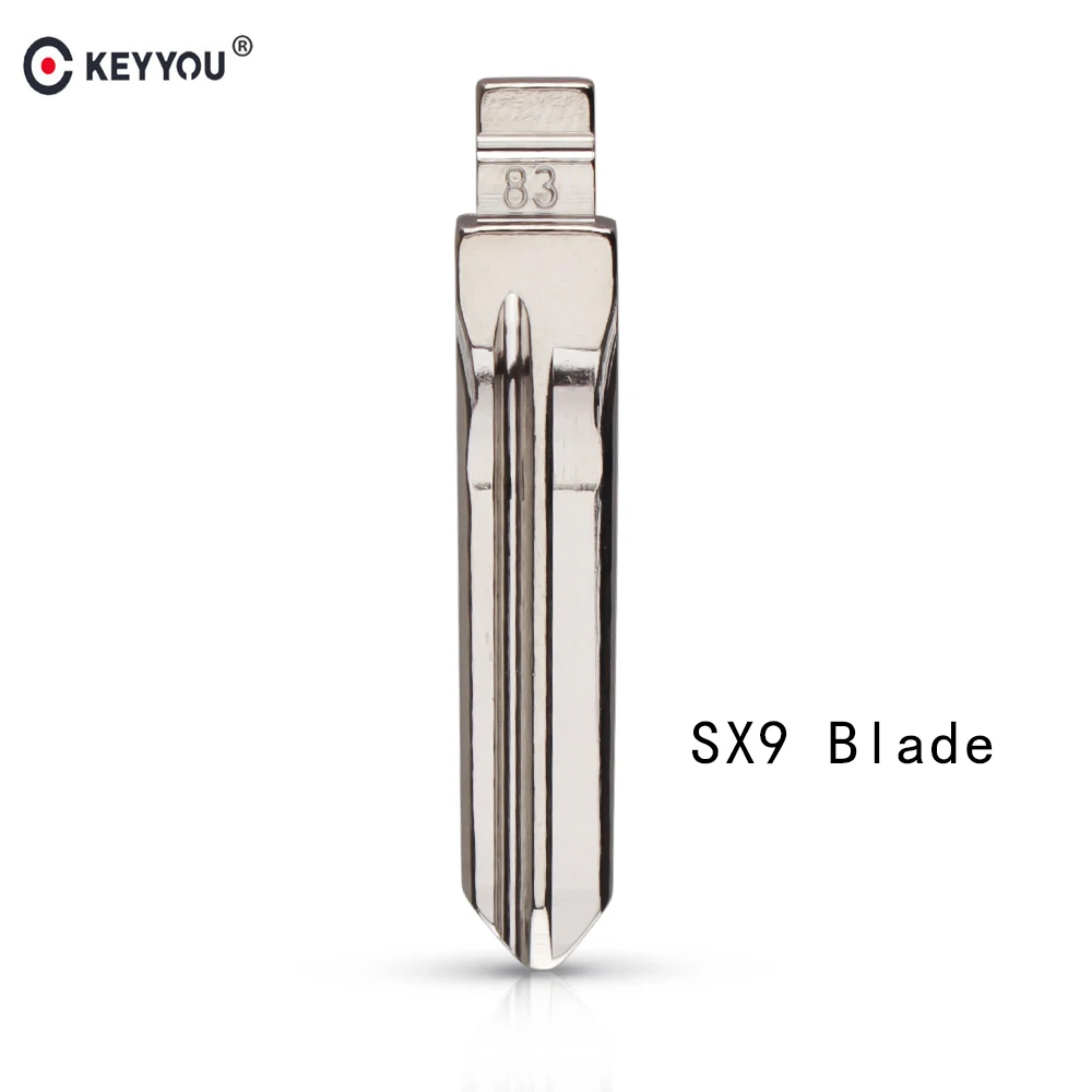 

KEYYOU NO.83 Metal Uncut Blank Flip Folding Remote Key Blade Replacement Car Blank SX9 Key Blade For Peugeot Citroen Key