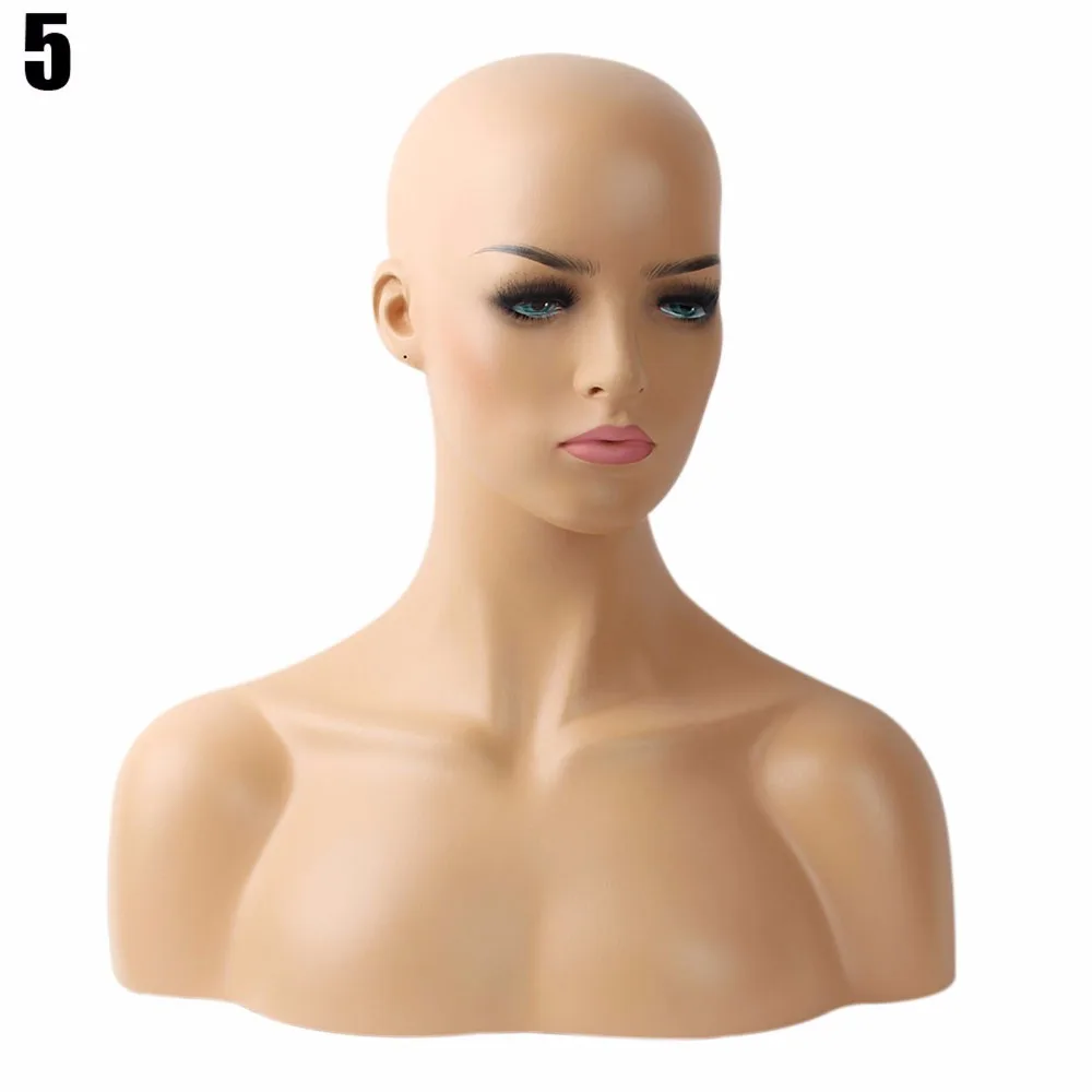 New Female Realistic Mannequin Head Fiberglass Jewelry And Hat Display
