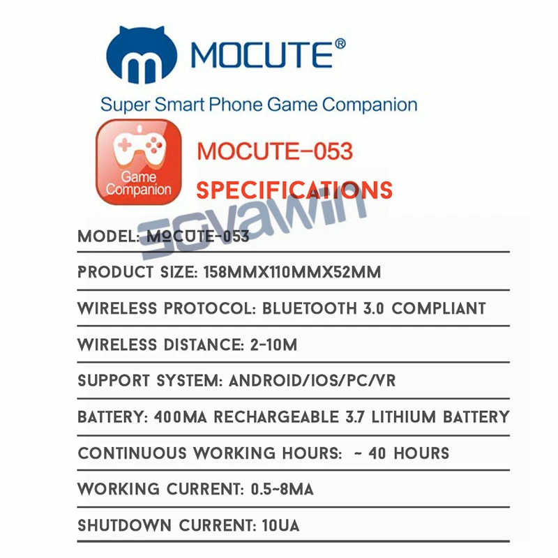 Mocute 053 геймпад телефон джойстика Bluetooth Android джойстик ПК Беспроводной ПДУ VR Управление игровой площадкой для смартфон ВР Смарт ТВ