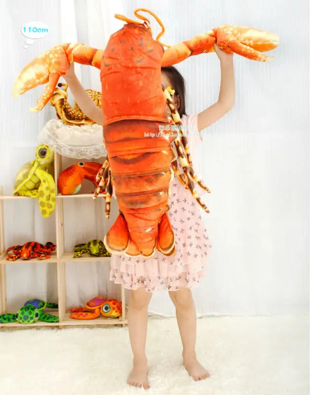 

Stuffed animals big size 110CM Simulation Red Lobster Creative Plush Toy Pillow Home Decor Child Birthday Gifts Christmas gifts