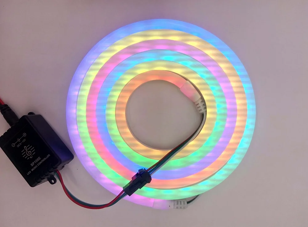 1 m 2 m WS2812B WS2812 RGB Программируемый прибор приемно-неоновая трубка со светодиодной лентой, SP106E Музыка RGB Led контроллер блок питания адаптер в комплекте