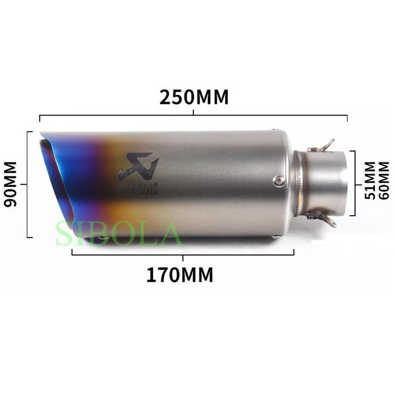 51 мм 60 мм Универсальный мотоцикл выхлопной Akrapovic лазерный глушитель из нержавеющей стали для YAMAHA HONDA KAWASAKI ER6N R1 R3 R6 MT07