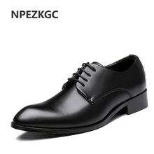 NPEZKGC chaussure homme; мужские туфли-оксфорды из искусственной кожи; Мужская Свадебная обувь; бизнес формальный вечерние блестящие туфли; вечерние туфли черного цвета для клуба