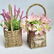 Плетение цветочных корзин ручной работы Плетеные сухоцветы вазы плетение ремесла украшение дома ротанг корзина для хранения фруктов и конфет
