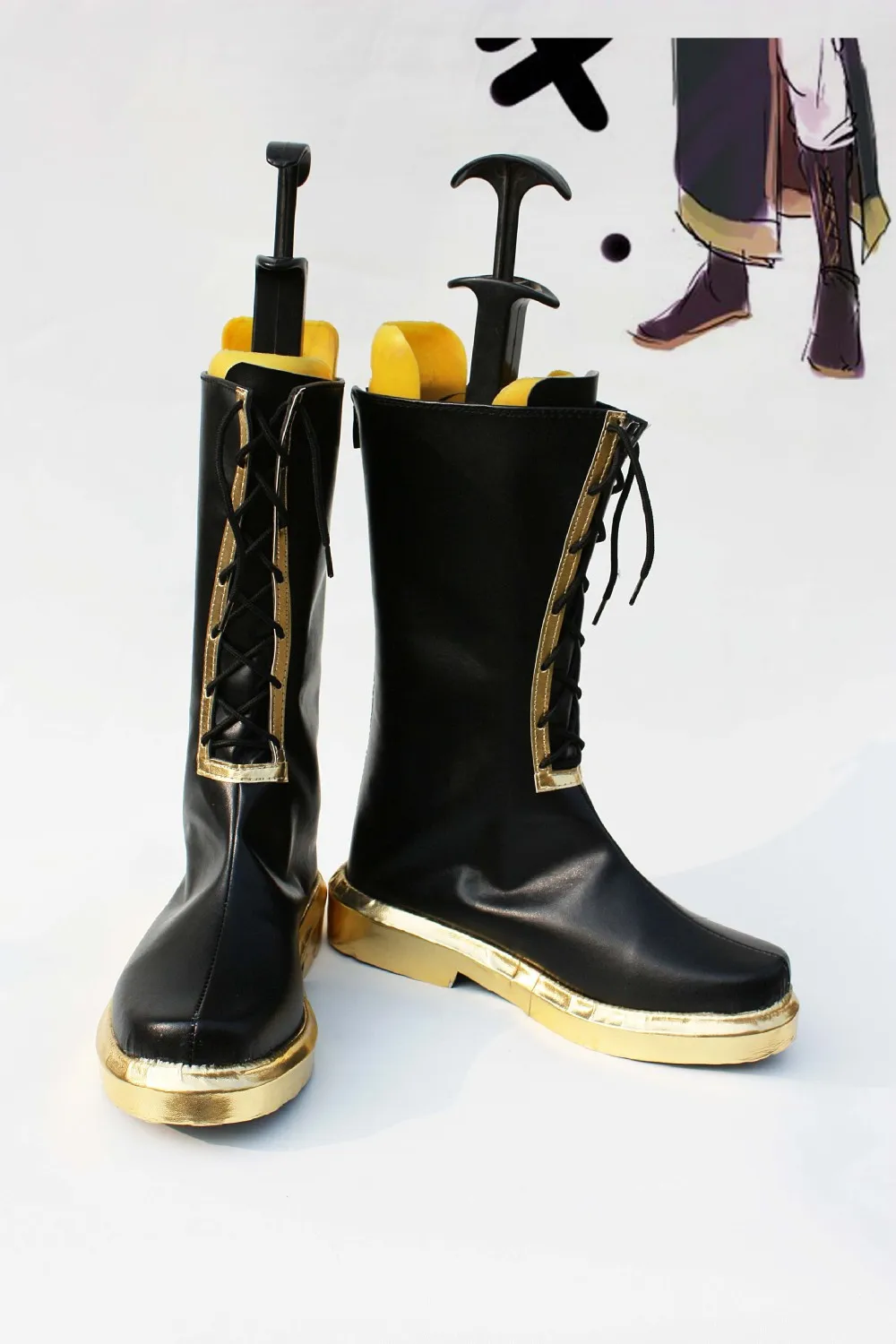 Custom made Black Megurine Luka Shoes boots from vocaloid Cosplayin