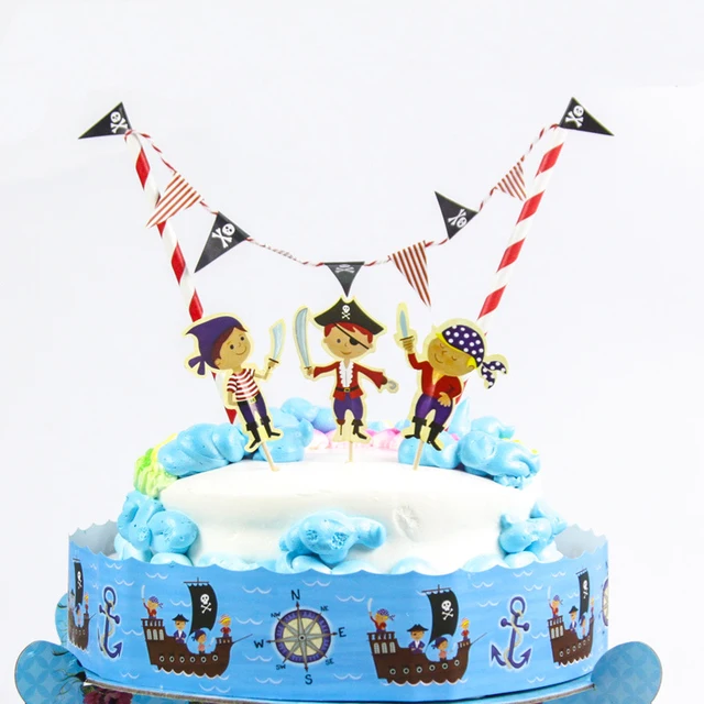 Free Shipping  Pirate Birthday  Cake Topper Birthday  Party  