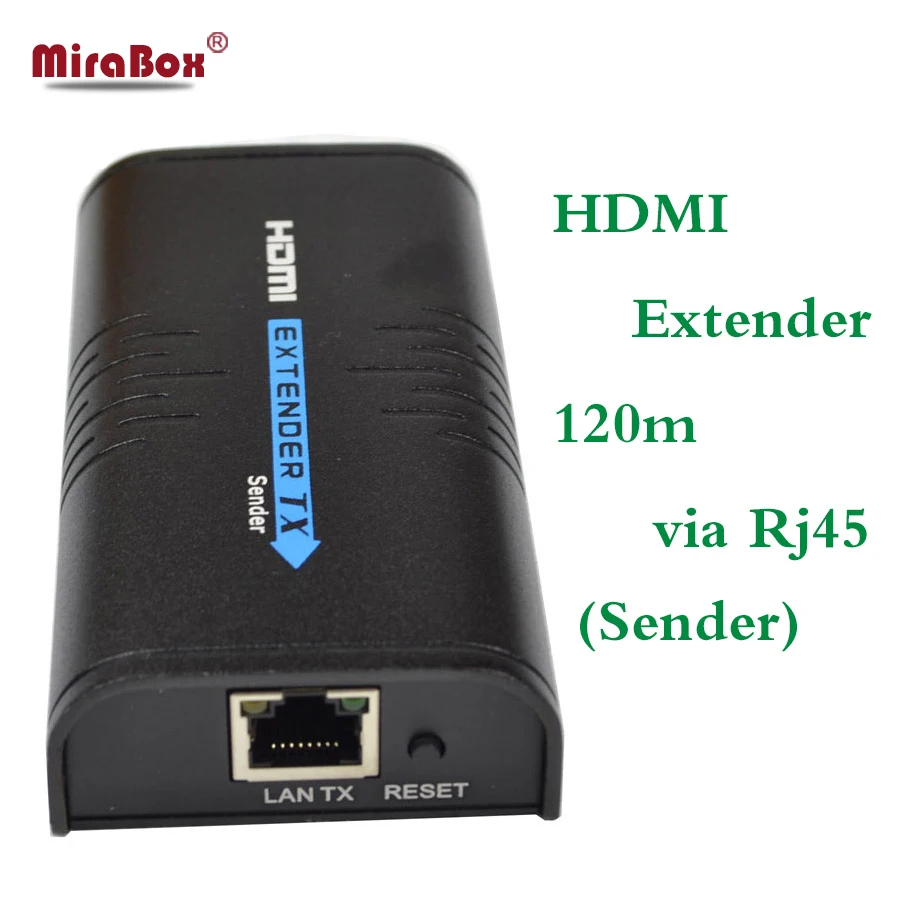 Mirabox hdmi extender transmitter support full HD 1080p extends 120m by Rj45 cat5 cat5e cat6 for HD