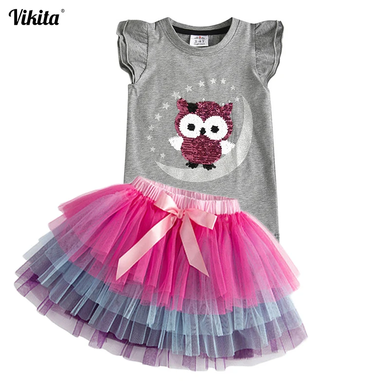 VIKITA الصيف فتاة مجموعة ملابس الاطفال الأطفال القطن تي شيرت و توتو اللباس 2 قطعة الاطفال مجموعة ملابس للفتيات الصغار الملابس VIKITA الصيف فتاة مجموعة ملابس الاطفال الأطفال القطن تي شيرت و توتو اللباس 2 قطعة الاطفال مجموعة ملابس للفتيات الصغار الملابس