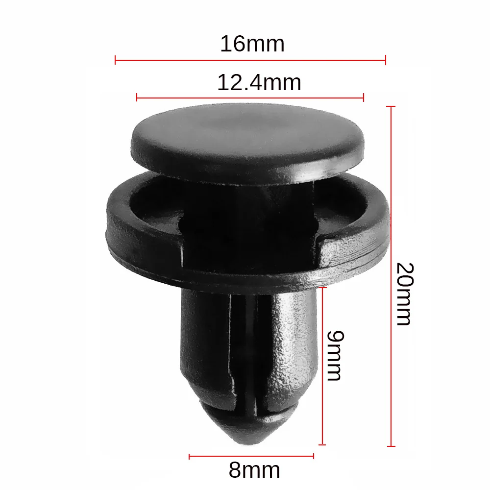 CNIKESIN 100 шт 8 мм нажимное пластиковое крепление с заклепками зажим авто для брызговика бампера фиксированные зажимы для Nissan Mazda Honda Mitsubishi