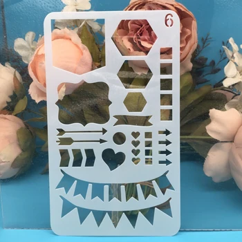 

A6 Paint Draw Model 6 DIY Craft Layering Stencils Wall Scrapbook Stamp Embossing Album Decorative Card Template