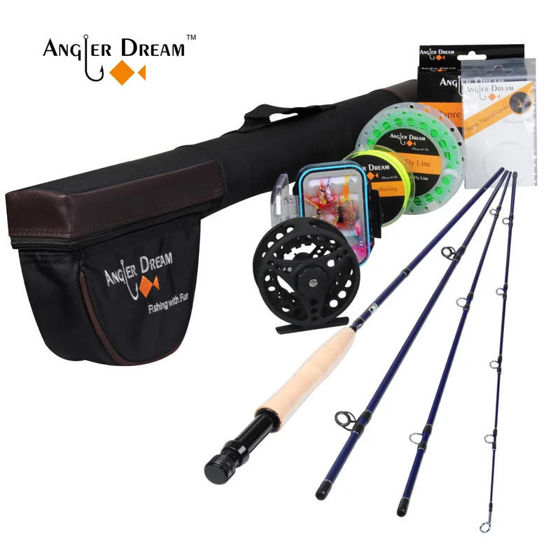 Angler Dream Fly рыболовные снасти 2,5 м 8'4'' 3WT спиннинги алюминиевая катушка для рыбалки с рыболовными приманками и линиями - Цвет: BLACK FRUIT