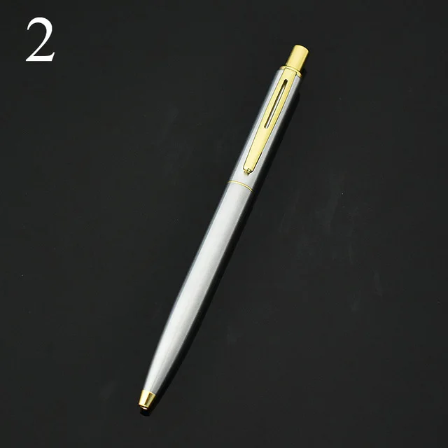 Роскошная брендовая металлическая шариковая ручка для бизнес письма канцелярские принадлежности 0,5 мм офисные школьные принадлежности черный/золотой/серебристый - Цвет: Gold