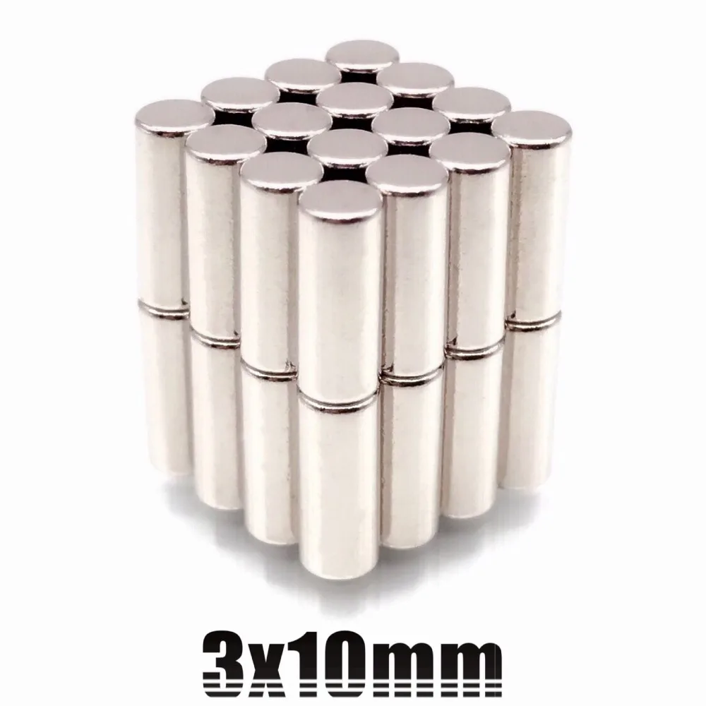 10mm n35 super forte ndfeb barra cilindro haste 3*10