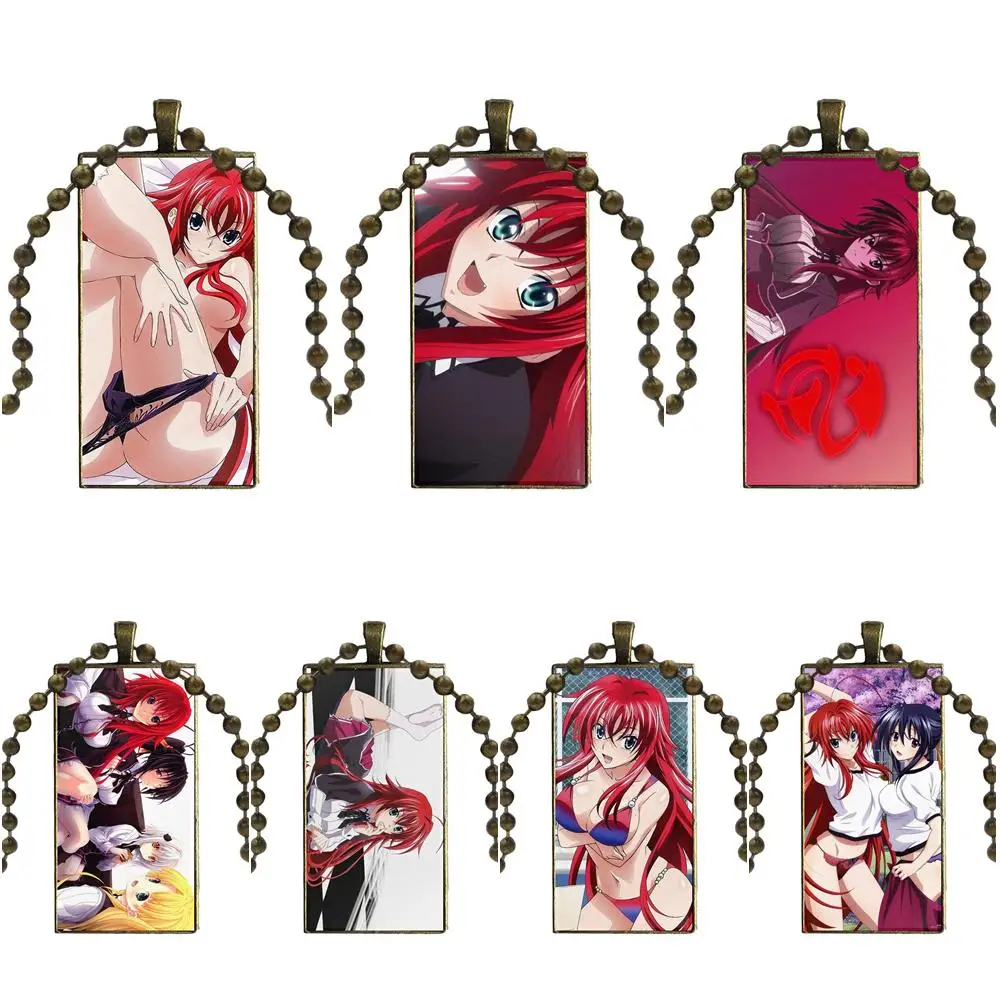 Akeno Rias Gremory старшеклассник Dxd стеклянный кулон ожерелье ручной работы полукулон