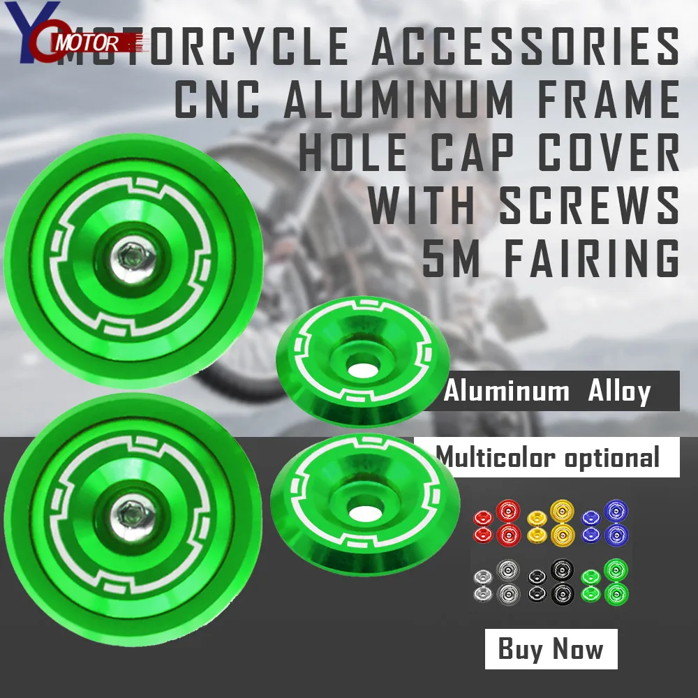 

NEW Aluminum Motorcycle Accessories Fairing Bolts Frame Hole Cap Cover With Screws 5M Fairing Guard For Kawasaki Z900 2017 2018