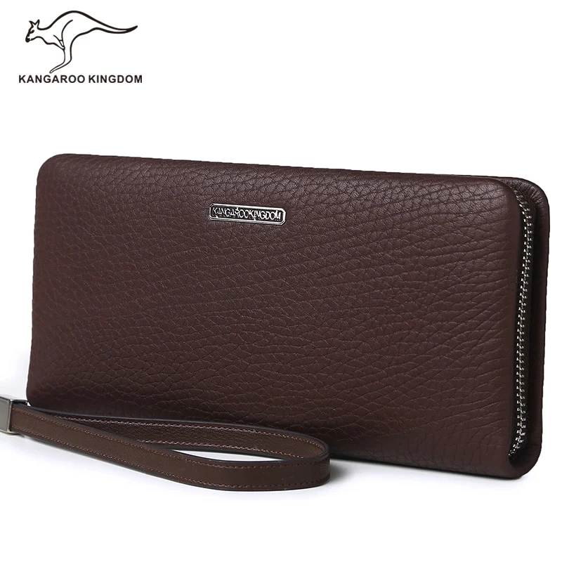 

Kangaroo Kingdom Famous Brand Men Wallets Vintage Clutch Wallet Genuine Leather Purse
