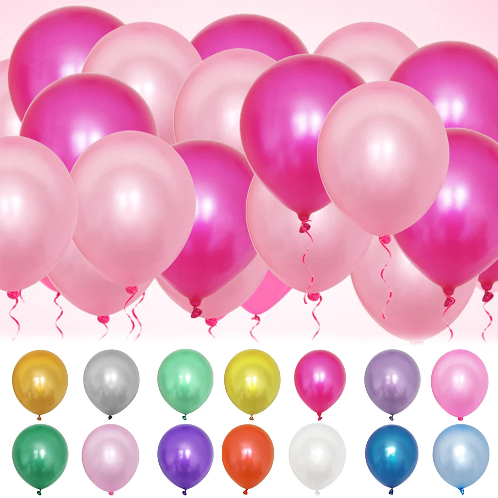 

100Pcs Fun Celebration Colorful Balloon Pearlescent Wedding Decorations Emulsion DIY Anniversary Round Party Non Toxic Birthday