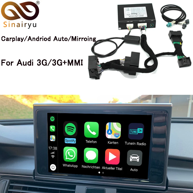 

Sinairyu Video Interface with Apple Carplay for A7 A3 Q3 A4 A6 A5 B9 Q5 Q7 Original Screen Upgrade MMI system iOS AirPlay