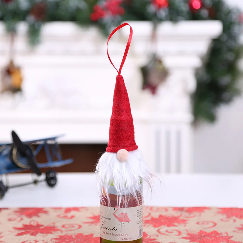 Рождественские украшения для дома крышка бутылки вина Снеговик Санта Клаус Олень Рождественское украшение домашний декор счастливый год - Цвет: B3