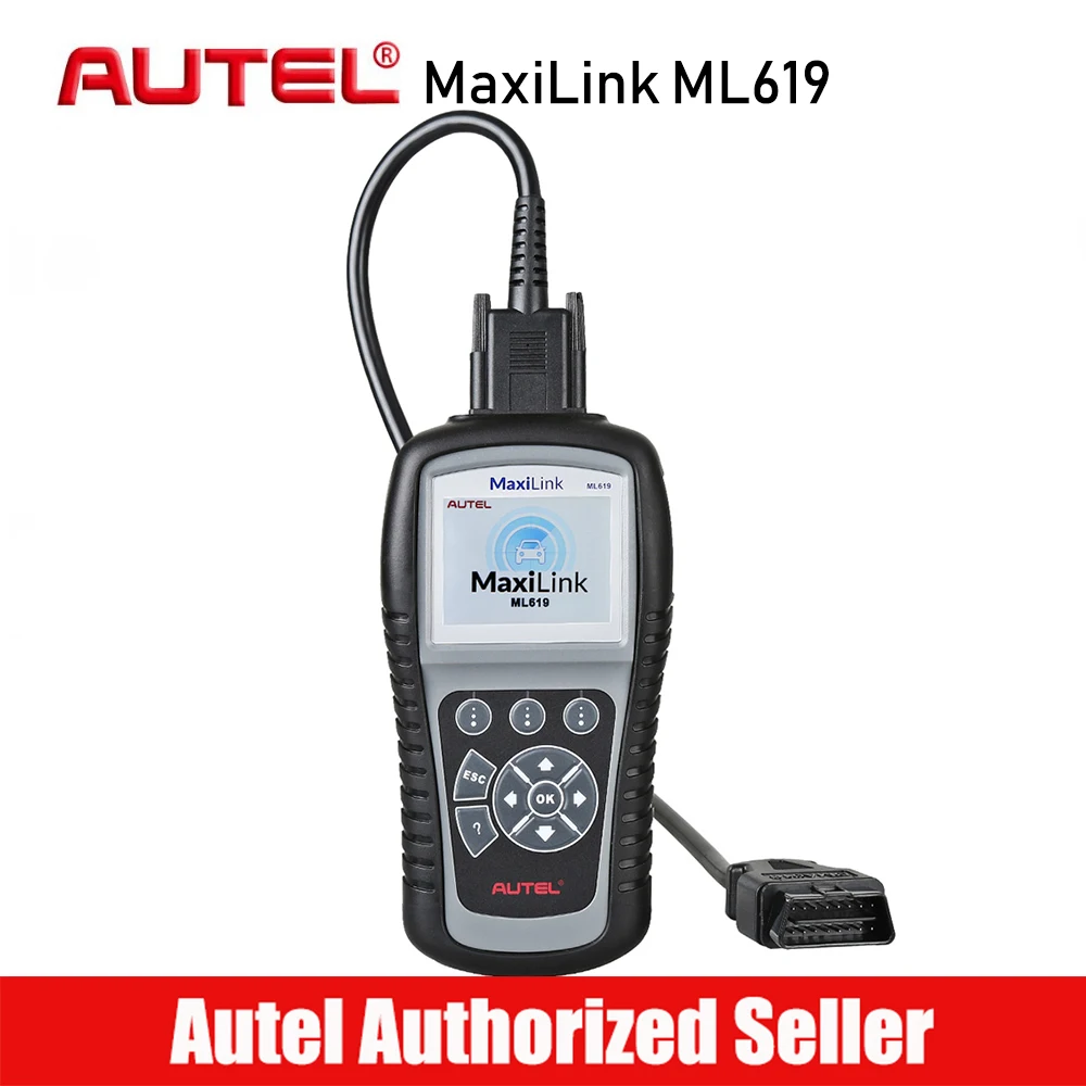 

AUTEL MaxiLink ML619 OBD2 Scanner ABS SRS Diagnostics Scanner Car Diagnostic Tool OBD 2 Code Reader Airbag Scan Tools VS AL619