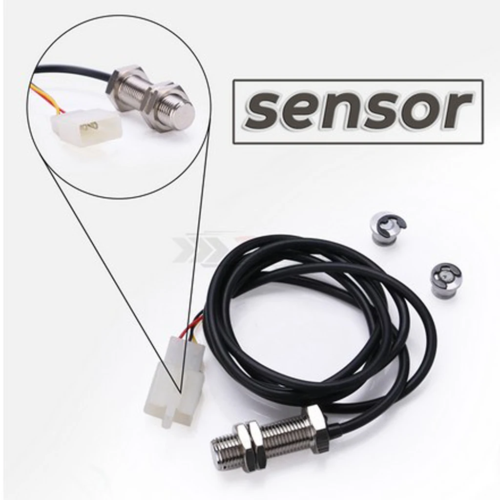 Digital LCD Display Thermometer Temperature Gauge Speedometer Tachometer Universal  for Motorbike