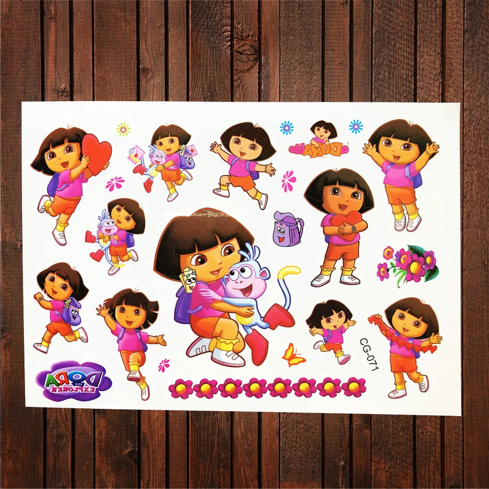 

Dora The Explorer Episodes Temporary Tattoo Stickers ACG-071 Baby Kids Cartoon Waterproof Flash Tattoo Little Girl Body Tatoo