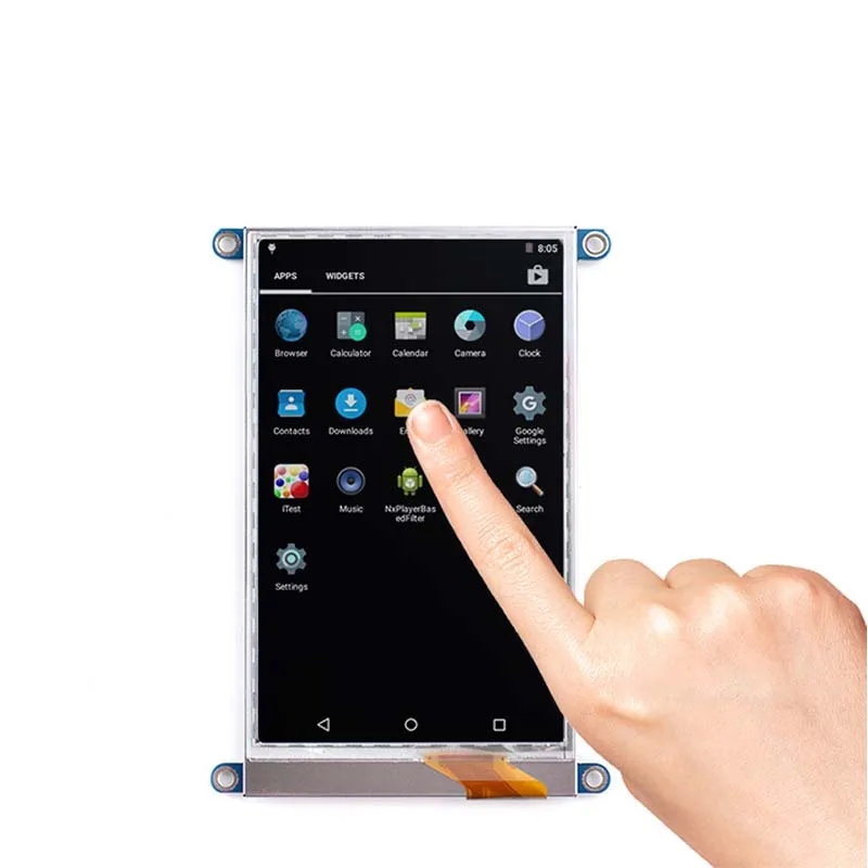 

S430 4.3 inch capacitive touch HD LCD 480x800 works with 4418 and 6818 under UbuntuCore+Qt,Debian,Android