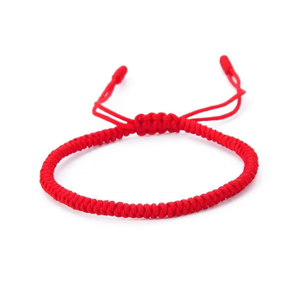 Новая мода, 3 шт./лот, Красная Нить, ручная работа, узелки, веревочный браслет для женщин и мужчин, ювелирное изделие, хороший счастливый Шарм, тибетские браслеты и браслеты - Окраска металла: red