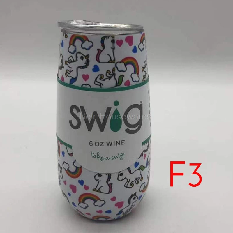 2019 swig F3 Stemless Swig винные чашки 6 унций стакан чашка из нержавеющей стали для шампанского термос Termo Vaso a o Inox - Цвет: 2019 swig F3