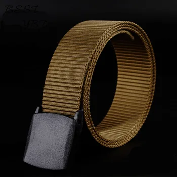 

2017 Hypo-Allergenic Canvas Belt Men Belts Smooth Buckle Braided Nylon Belt Without Iron Ceinture Homme