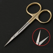 Tiangong gold handle double eyelid scissors elbow beauty plastic stainless steel ophthalmic equipment surgery tool scissors
