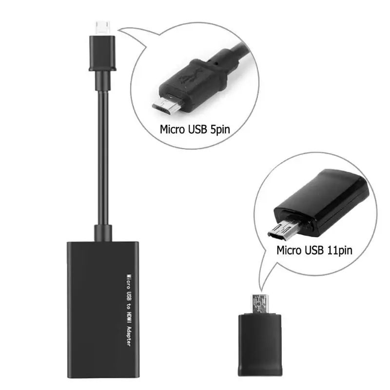 Кабель адаптер с Micro USB папа на HDMI мама 5 контактным Мама 11pin папа| |