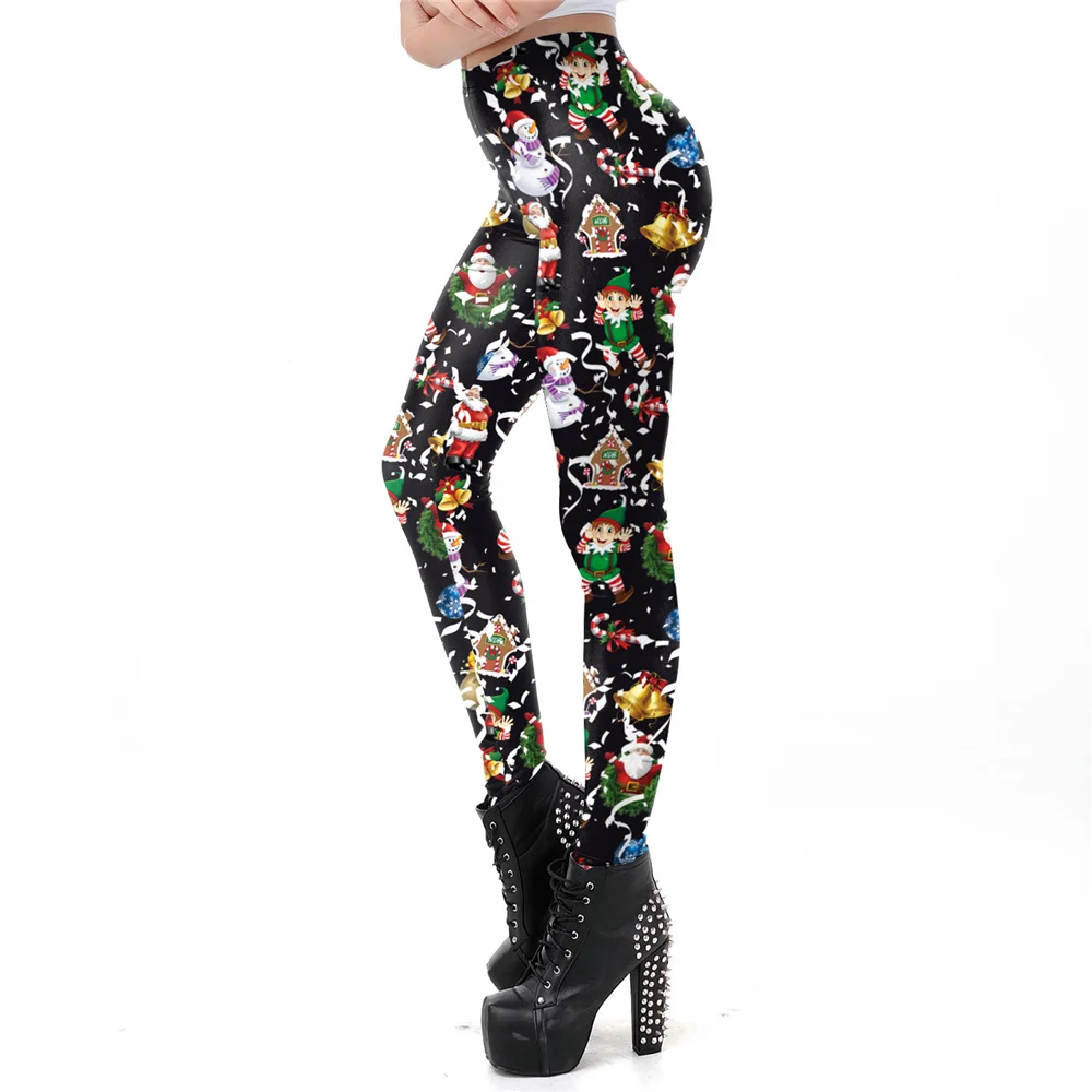 PLstar Cosmos Santa Claus Leggings Women Plus Size Christmas Bell House Leggins Festival Pocket Gift Autumn Winter Legging PLstar Cosmos Santa Claus Leggings Women Plus Size Christmas Bell House Leggins Festival Pocket Gift Autumn Winter Legging