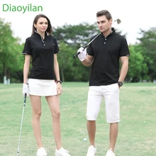 2017 new men women golf shirt summer golf training garment sports striped shirts short sleeve polo