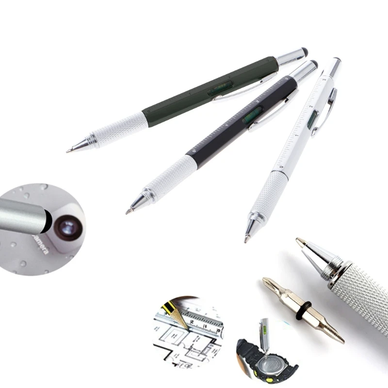 

Multifunctional Screwdriver Pen Horizontal Capacitor Touch Screen Metal Scale Gift Tool Pen