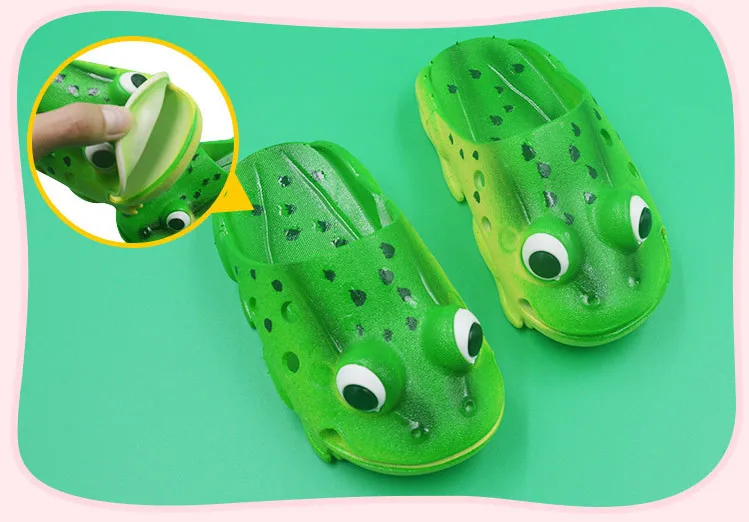 extra wide children's shoes New Arrival 2021 Summer Kids Boys Girls Slippers Cute Frog Slides Hole Beach Slippers Indoor Home Shoes Children Outdoor Sandals best children's shoes