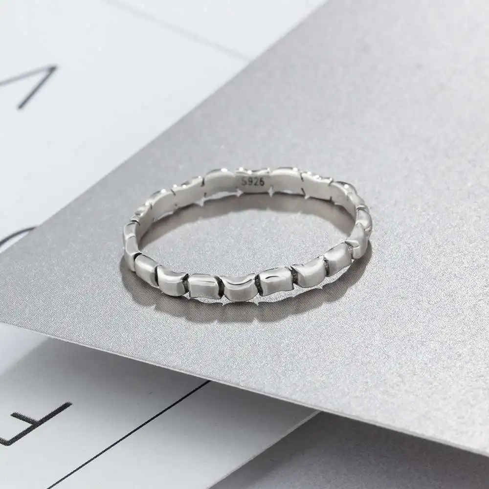 Fashion OL Jewelry 925 Sterling Silver Ring 2mm Width Female Party Rings For Women Gift For Girlfriend (JewelOra RI102853)