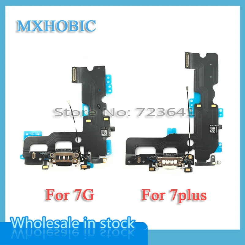 

MXHOBIC 5pcs/lot Charging Port Dock Charger Connector Flex Cable For iPhone 7 7G Plus Audio Microphone Flex Repair Parts