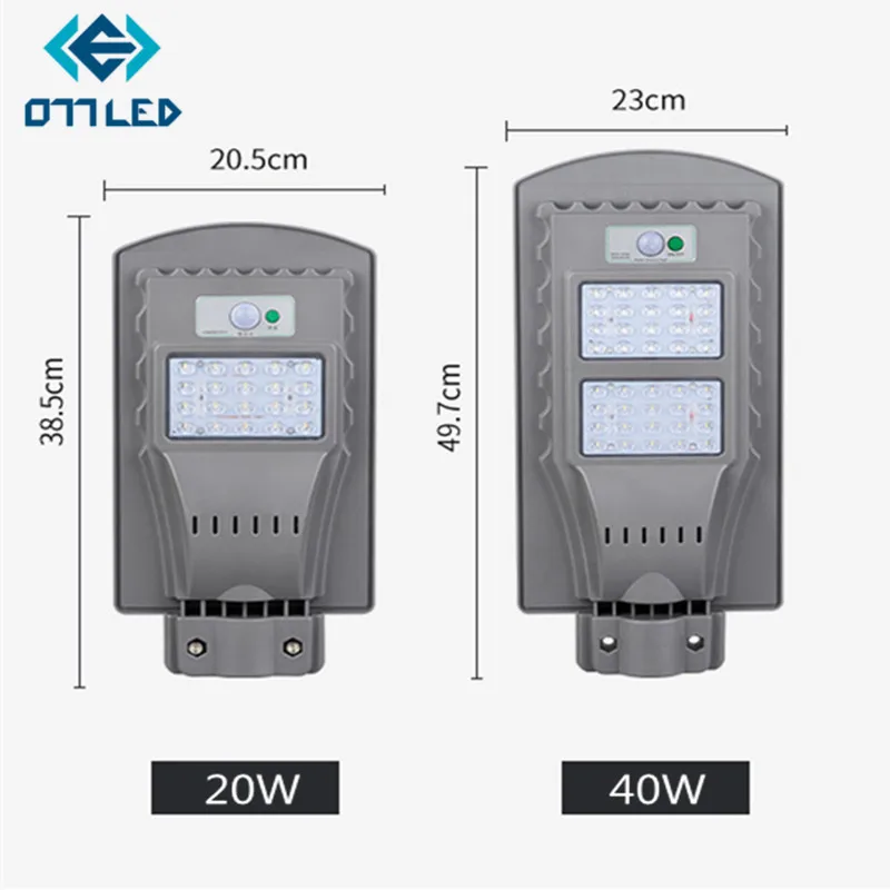 

LED Solar Street Light 20w 40w Waterproof IP65 Radar Motion Sensor Road Lamp Led Street Light for Plaza Garden Yard Street Lamp