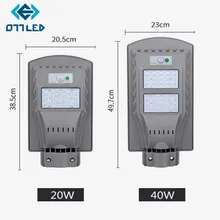Farola LED con Sensor de movimiento para jardín, farola Solar Led, 20w, 40w, resistente al agua IP65, para Calle, Plaza