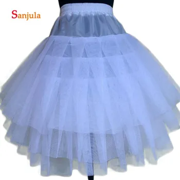 

Pleats Short Wedding Dress Underskirt Petticoat 3 Layers Hard Tulle Charming Crinoline Wedding Accessories Jupon Tulle