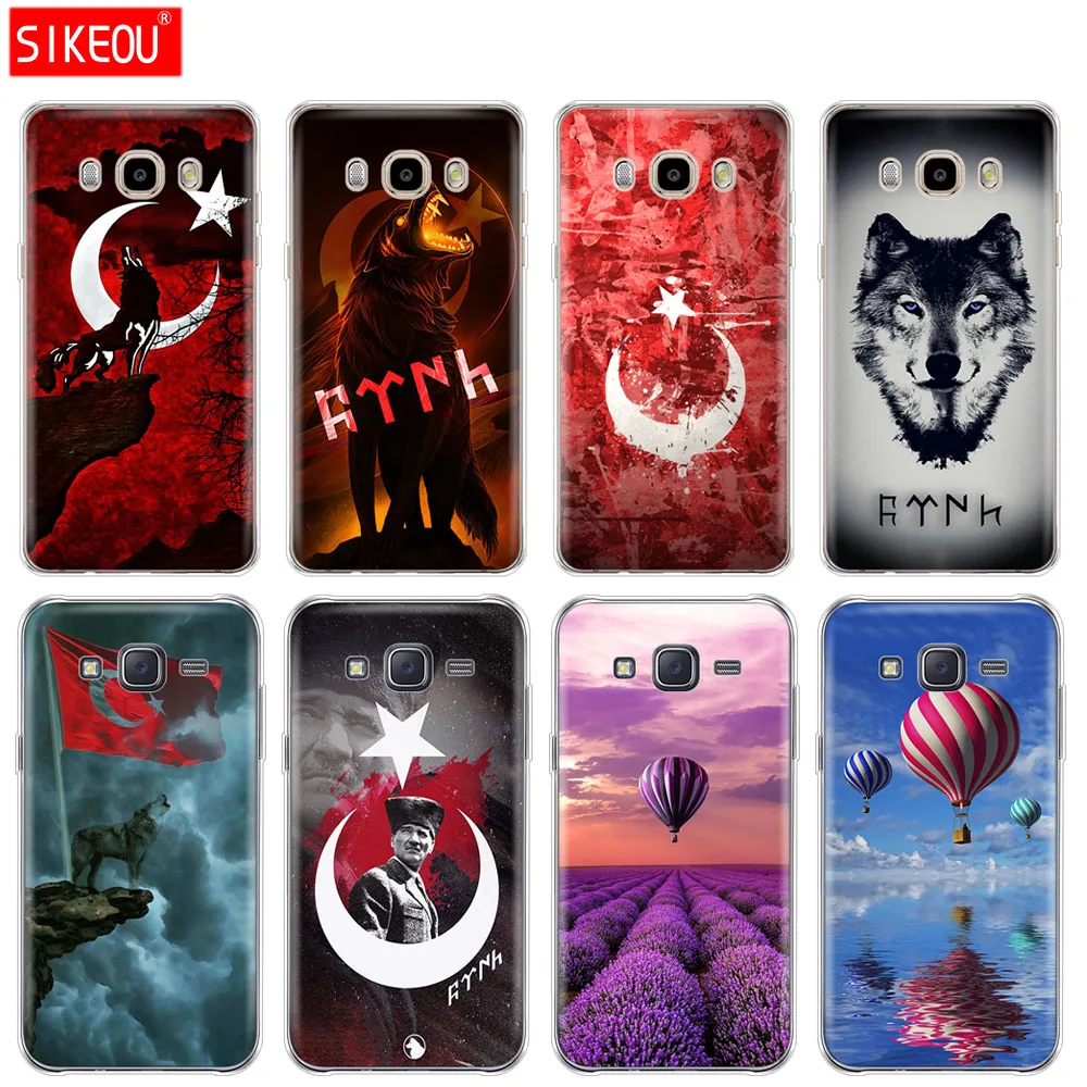 

silicone cover phone case for Samsung Galaxy J1 J2 J3 J5 J7 MINI 2016 2015 prime Turkey Flag Wolf hot air balloon