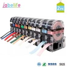 Labelife 2 шт. 12 мм KingJim LA-4LBK совместимый SFR12PK SFR12ZK для Epson/Kingjim принтер этикеток для букета, подарка, свадьбы