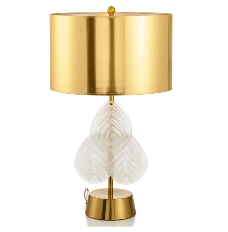 Conduziu a Lâmpada de Mesa para Sala Folha de Vidro Luxo Arte Deco Estar Única Pvc Tons Lâmpada Mesa Estudo Sala Leitura Luz Lamparas 20 mesa para sala estar única folha de