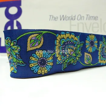 

1-1/2'' 38mm Wide Glory Flower Woven Jacquard Ribbon