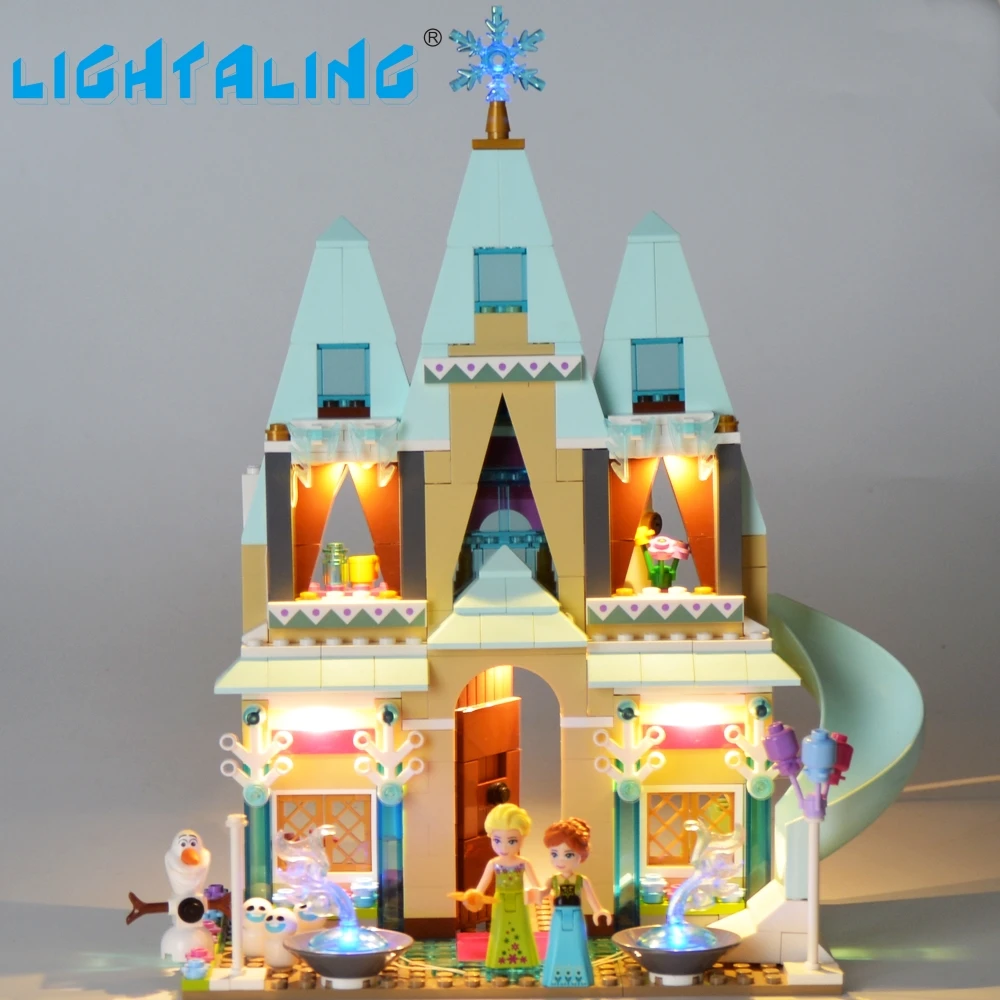 Светильник aling, светодиодный светильник, набор для празднования замка арендель, строительный блок, светильник, комплект, совместимый с 41068, за исключением модели