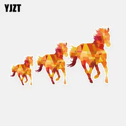YJZT 15 см * 8,5 см Мода Светоотражающие бег животное лошадь ПВХ стикер автомобильный наклейка 5-0812