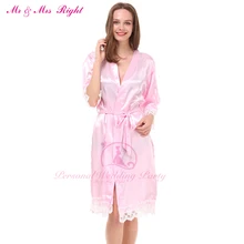 Mr& Mrs right, атласный свадебный кружевной халат, модное платье подружки невесты, однотонная Пижама, кружевная ночная рубашка, халат, кимоно, пижамный комплект