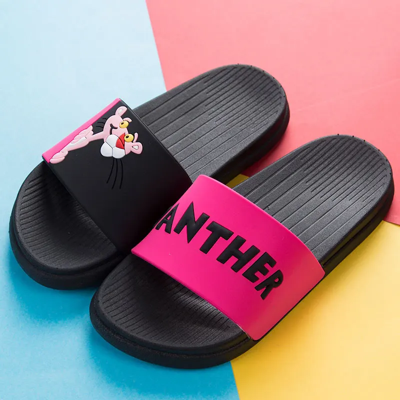 

Fashion Summer Flats Non-slip Comfortable Cartoon Home slippers Kapcie kobiety unicorn women slippers black Beach sandal slides